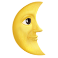 Last Quarter Moon Face Emoji Apple