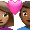 Couple With Heart Woman Man Emoji Apple