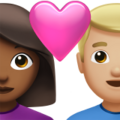 Couple With Heart Woman Man Emoji Apple
