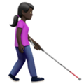 Woman With White Cane Facing Right Emoji Apple