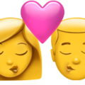 Kiss Woman Man Emoji Apple