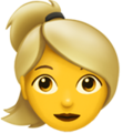 Woman Blond Hair Emoji Apple
