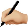 Writing Hand Emoji Apple