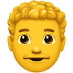 Man Curly Hair Emoji Apple