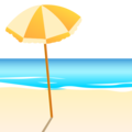 Beach With Umbrella Emoji Emojidex