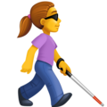 Woman With White Cane Facing Right Emoji Facebook