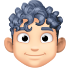 Man Curly Hair Emoji Facebook