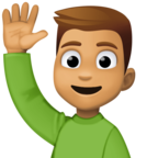 Man Raising Hand Emoji Facebook