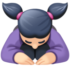 Woman Bowing Emoji Facebook