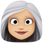 Woman White Hair Emoji Facebook