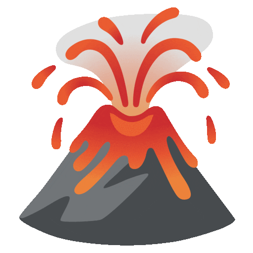 Volcano Emoji Google-animated