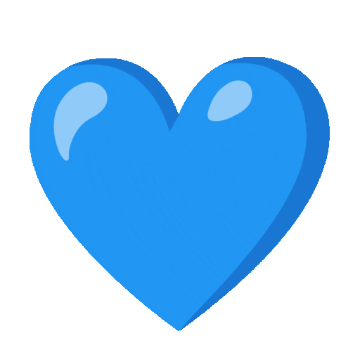 Blue Heart Emoji Google-animated