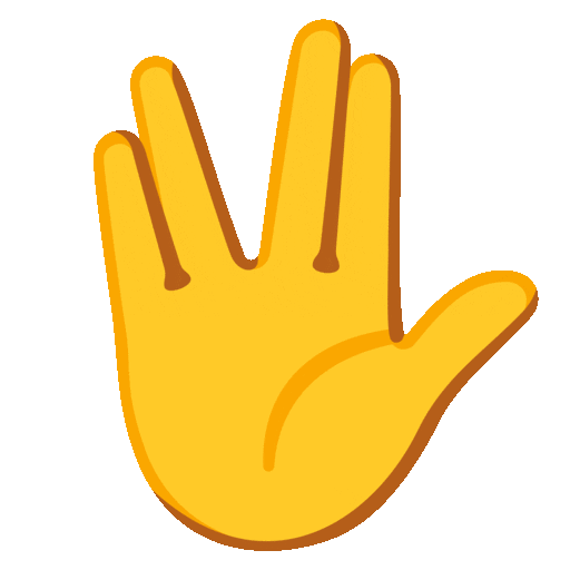 Vulcan Salute Emoji Google-animated
