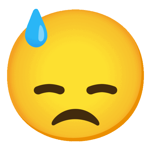 Downcast Face With Sweat Emoji Google-animated