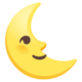 Last Quarter Moon Face Emoji Google