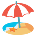 Beach With Umbrella Emoji Google