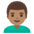 Man Curly Hair Emoji Google
