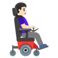 Woman In Motorized Wheelchair Facing Right Emoji Google