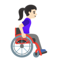 Woman In Manual Wheelchair Facing Right Emoji Google