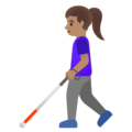 Woman With White Cane Emoji Google