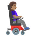 Woman In Motorized Wheelchair Facing Right Emoji Google