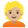 Person Blond Hair Emoji Google