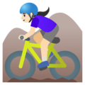 Woman Mountain Biking Emoji Google