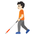 Person With White Cane Emoji Google