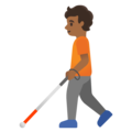 Person With White Cane Emoji Google