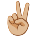 Victory Hand Emoji Google