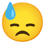 Downcast Face With Sweat Emoji Google