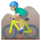 Man Mountain Biking Emoji Google