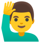 Man Raising Hand Emoji Google