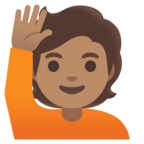 Person Raising Hand Emoji Google