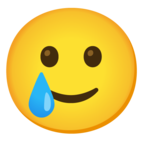 Smiling Face With Tear Emoji Google