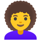 Woman Curly Hair Emoji Google