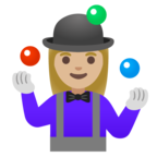 Woman Juggling Emoji Google