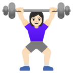 Woman Lifting Weights Emoji Google