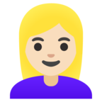 Woman Blond Hair Emoji Google