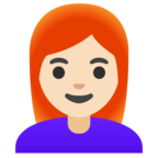 Woman Red Hair Emoji Google