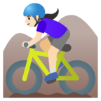 Woman Mountain Biking Emoji Google
