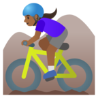 Woman Mountain Biking Emoji Google