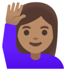 Woman Raising Hand Emoji Google