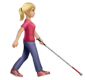 Woman With White Cane Facing Right Emoji Huawei