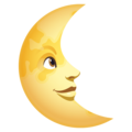 Last Quarter Moon Face Emoji Joypixels