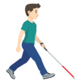 Man With White Cane Facing Right Emoji Joypixels