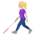 Woman With White Cane Emoji Joypixels