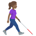 Woman With White Cane Facing Right Emoji Joypixels