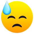 Downcast Face With Sweat Emoji Joypixels