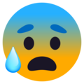 Anxious Face With Sweat Emoji Joypixels